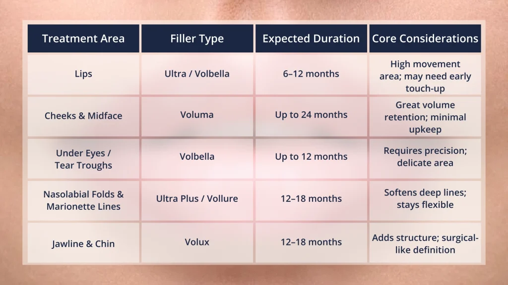 Longevity of Dermal Fillers by Area_ What to Expect