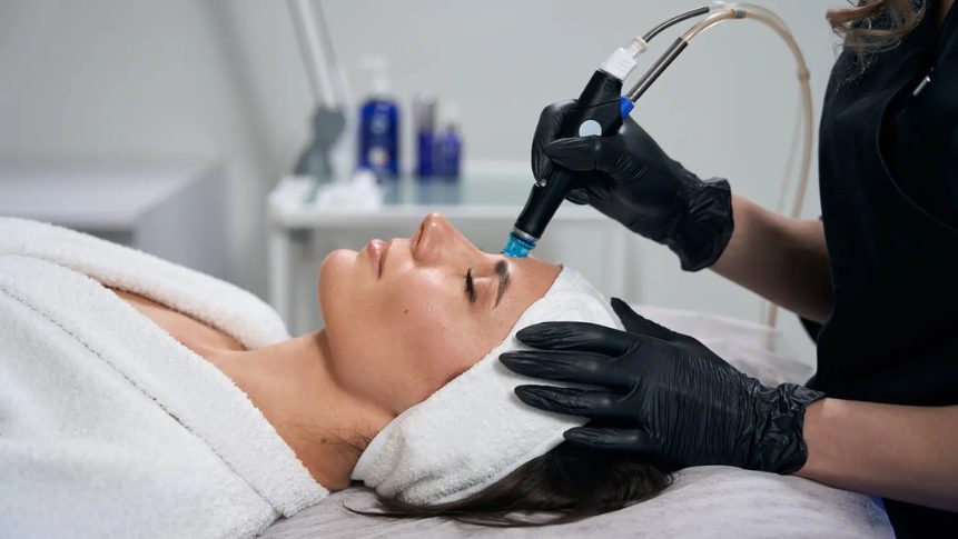 HydraFacial brightening treatment for sun damaged skin in The Colony TX