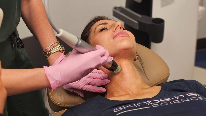 RF microneedling treatment for sun damage and skin tightening in The Colony TX