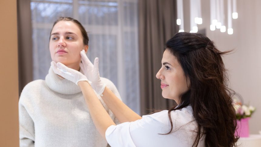 Professional skin analysis consultation for sun damage in The Colony TX